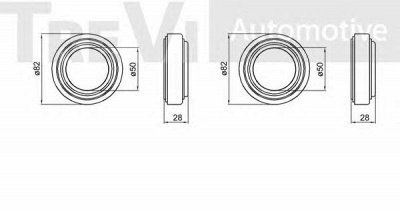 TREVI AUTOMOTIVE wb2049 -  Комплект подшипника ступицы колеса